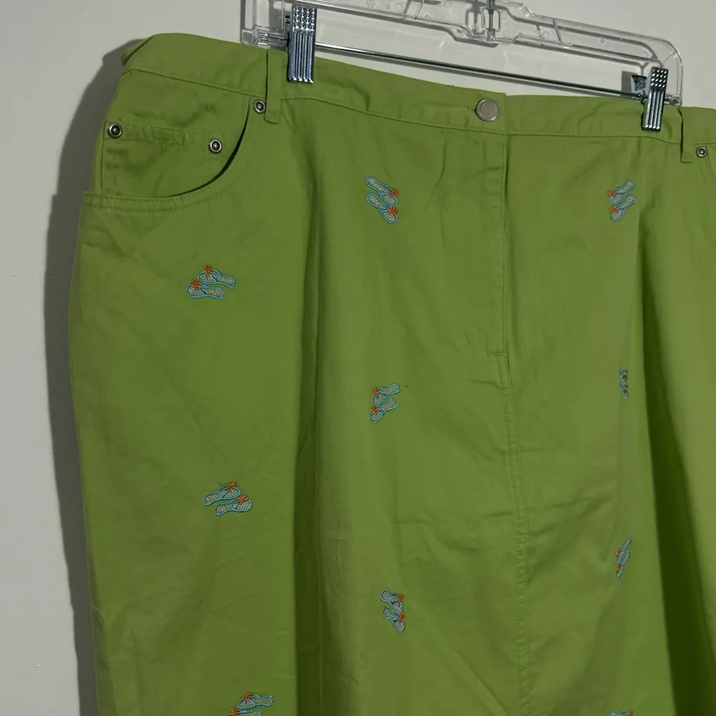 NWT Statement Island Sandal Print‎ Skirt Size 22W Green - Image 2