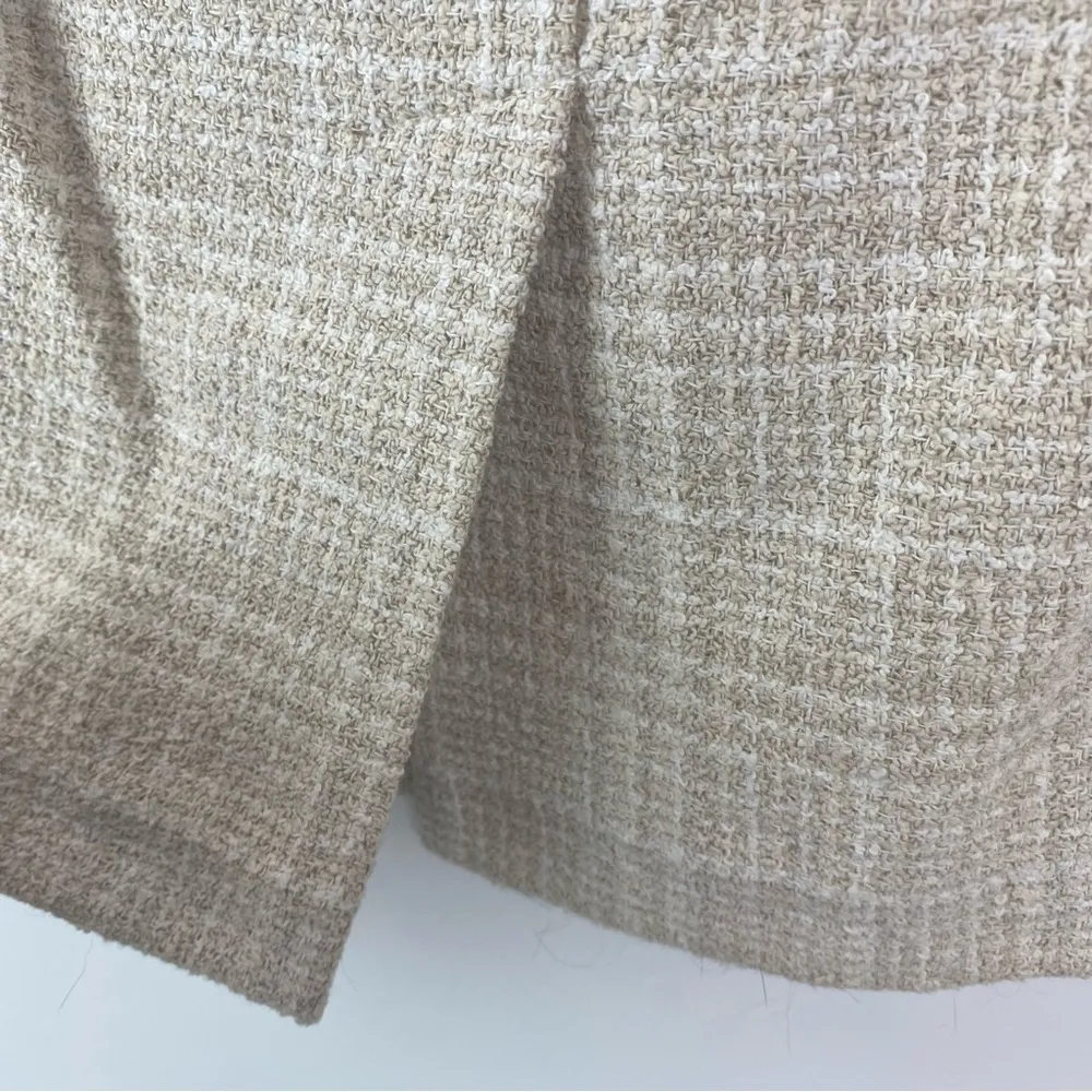 Casual Corner Boucle Pencil Skirt Cream White Suede Trim Size 8 - Image 8