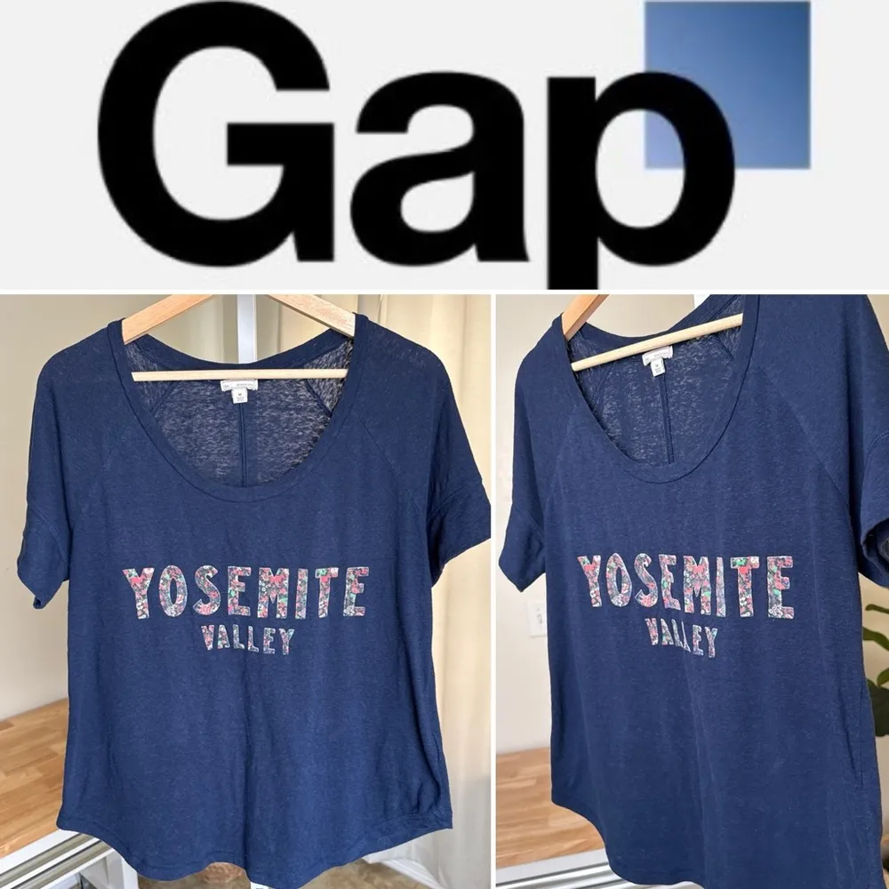 Gap Women’s Navy Blue Yosemite Valley Short Sleeve T-shirt Size M - Image 2