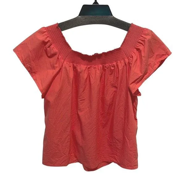 Rails Womens Flutter Sleeve Smocked Square Neck Sonora Top Spiced Coral Size XS‎ - Image 5