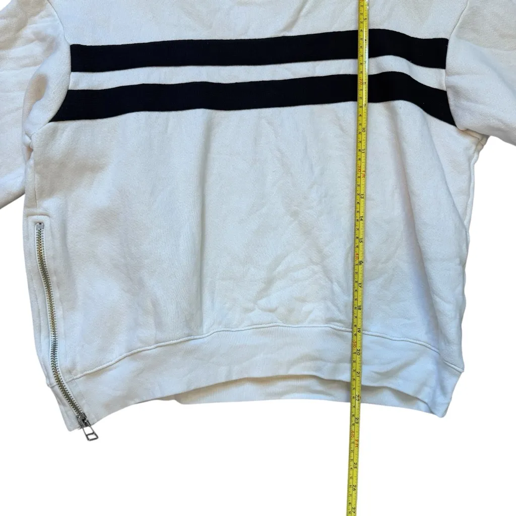 Sundry Side Zip Black Stripe 100% Cotton Pullover Hoodie Size 3 - Image 16