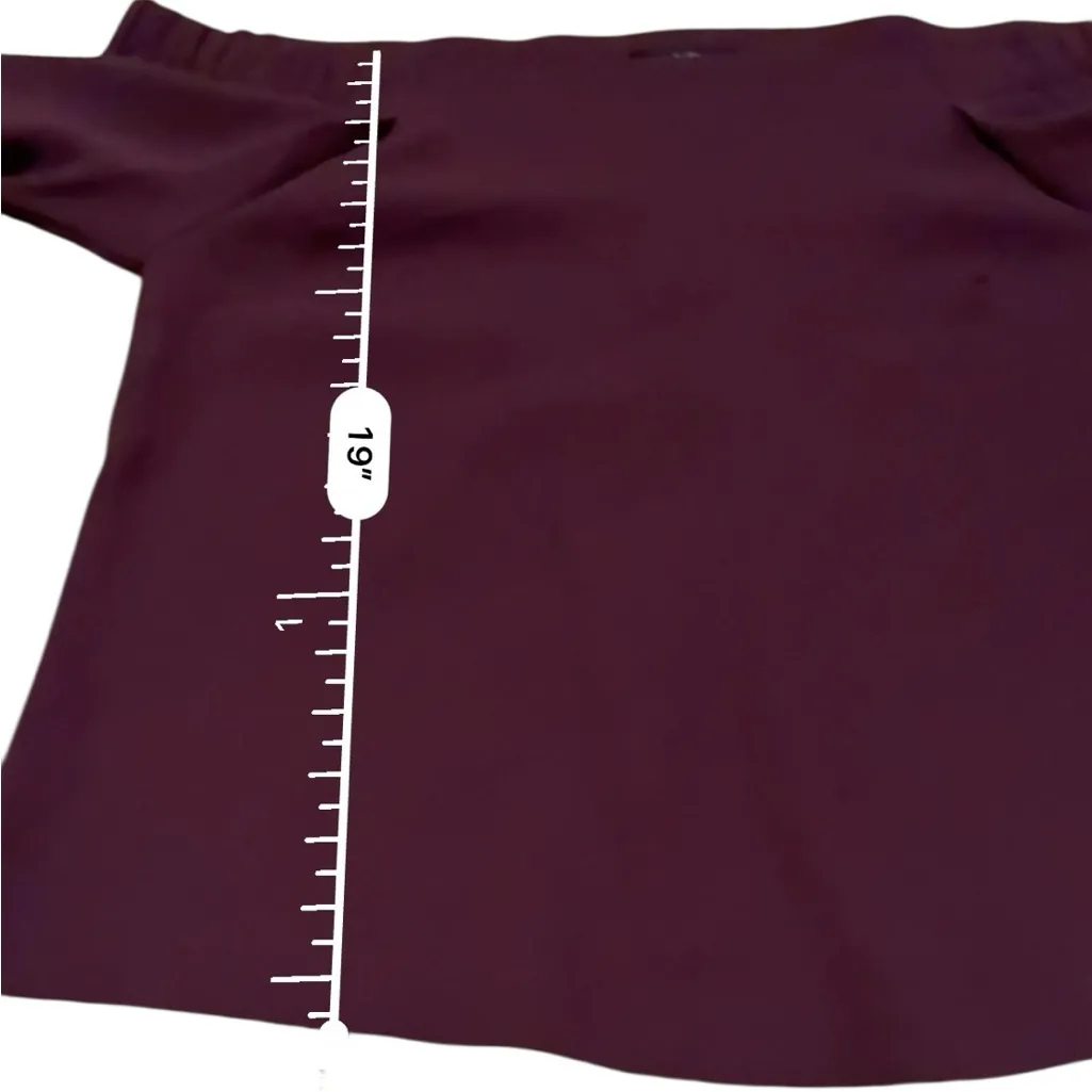 Aritzia Babaton‎ Rodrigo Burgundy Off The Shoulder 3/4 Sleeve Top Sz S - Image 6