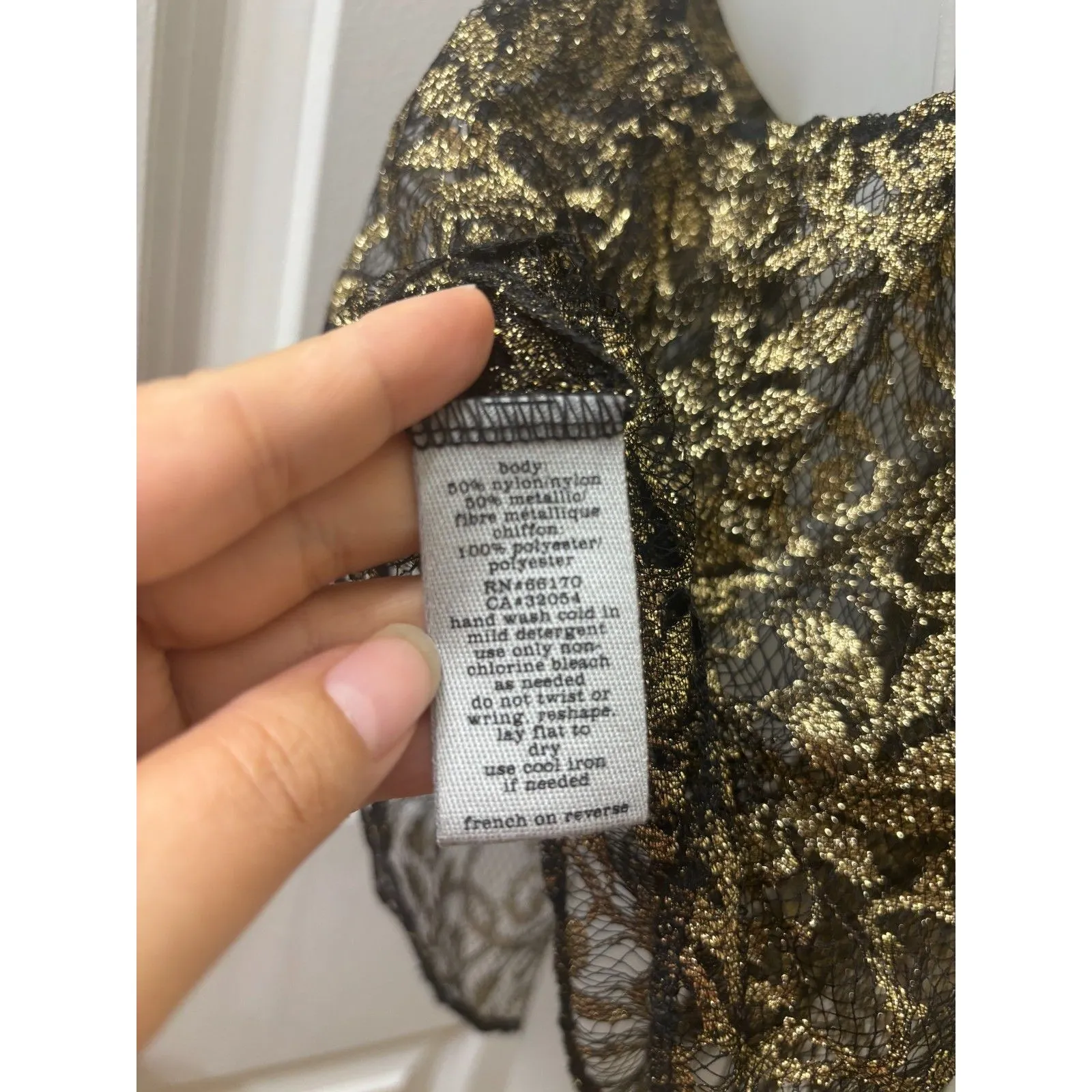 Ecote Gold Sparkle Sheer Tank Top L Urban outfitters Lurex Frills Fairy FLOWY - Image 11