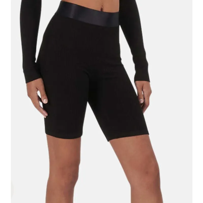 The Range Black Ribbed Biker Shorts MEDIUM Silky Slimming Compression $118 - Image 9