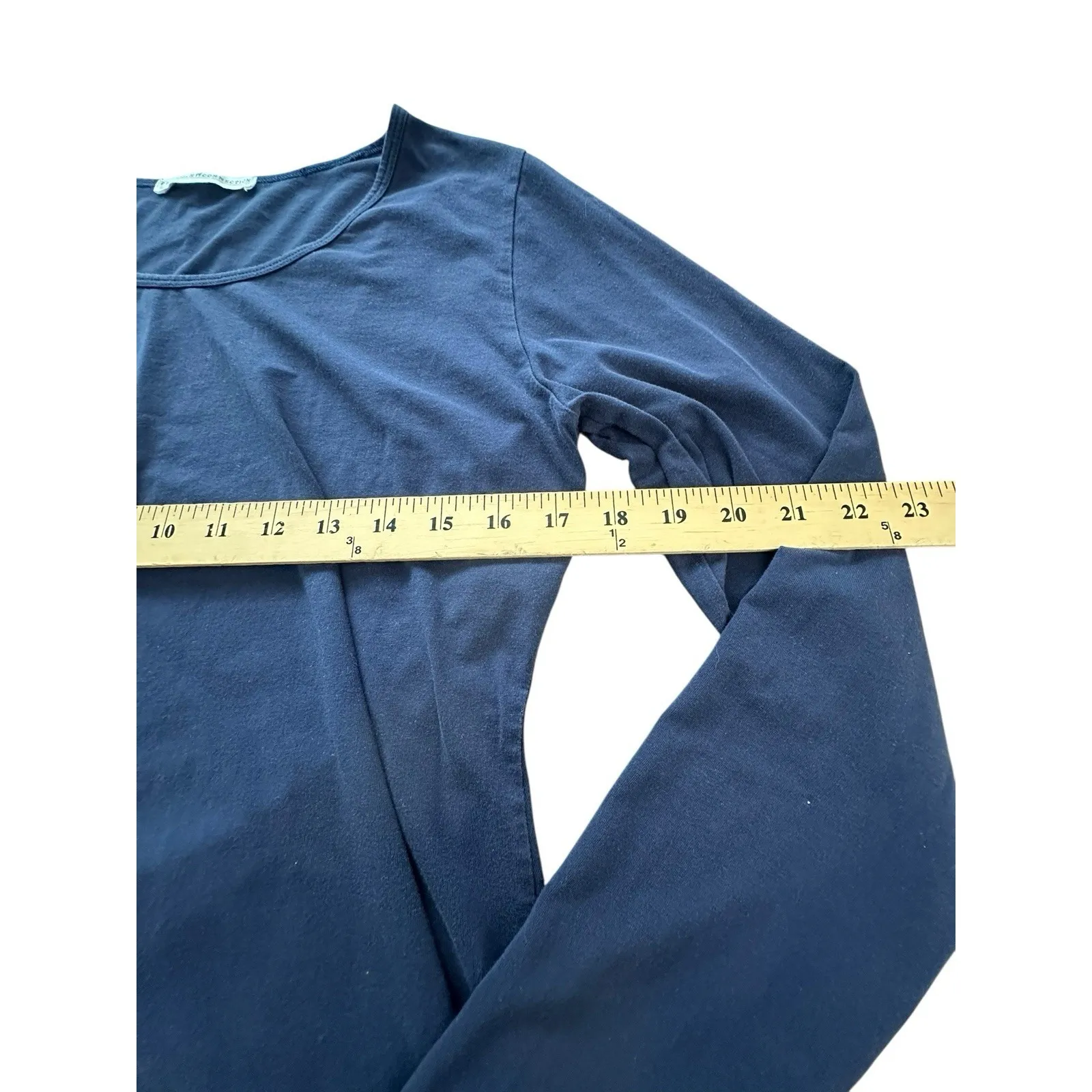 Peruvian Connection Size Large Lago Blue Layering Tee Long Sleeve Top #AB5-4 - Image 4