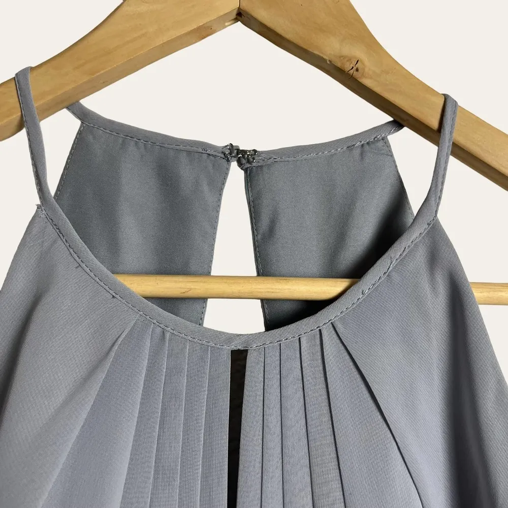 Jenny Packham Platinum Gray Chiffon Jeweled Sleeveless Halter Dress Size 10 NWT - Image 4