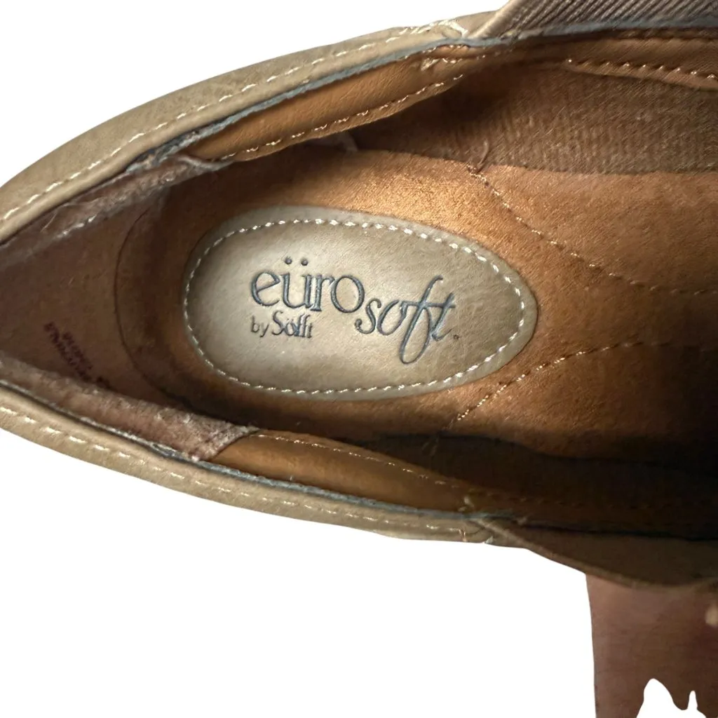 euro soft by sofft taupe padded slip on casual loafers comfort technology 6 1/2M Tan Size 6.5 - Image 9