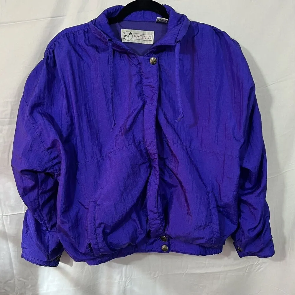 Vintage 80s Track Suit Womens Small Medium Blue‎ Jacket Ruched Pants Puffy Blue Size undefined - Image 8