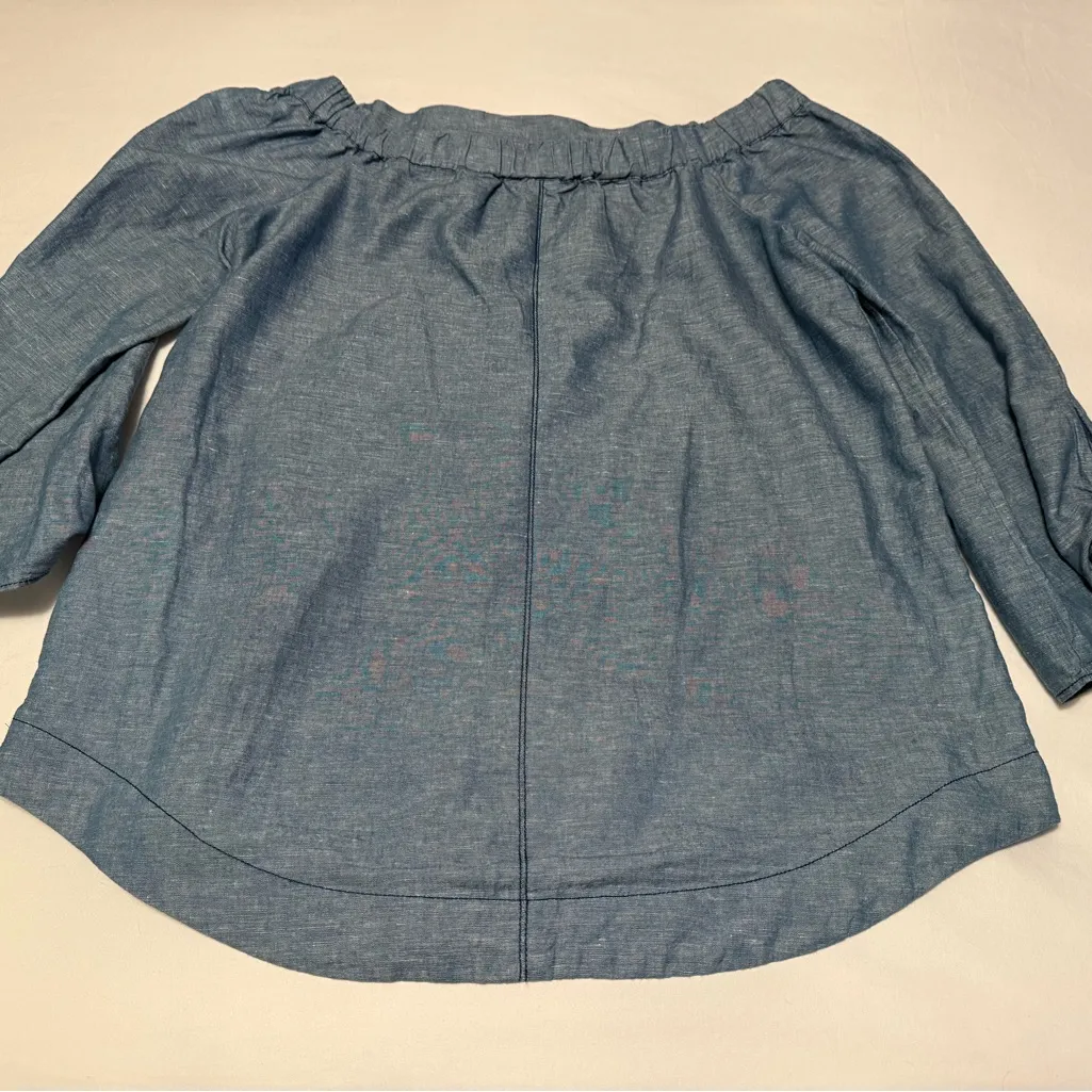 Free People Off the Shoulder Denim Top - Image 4