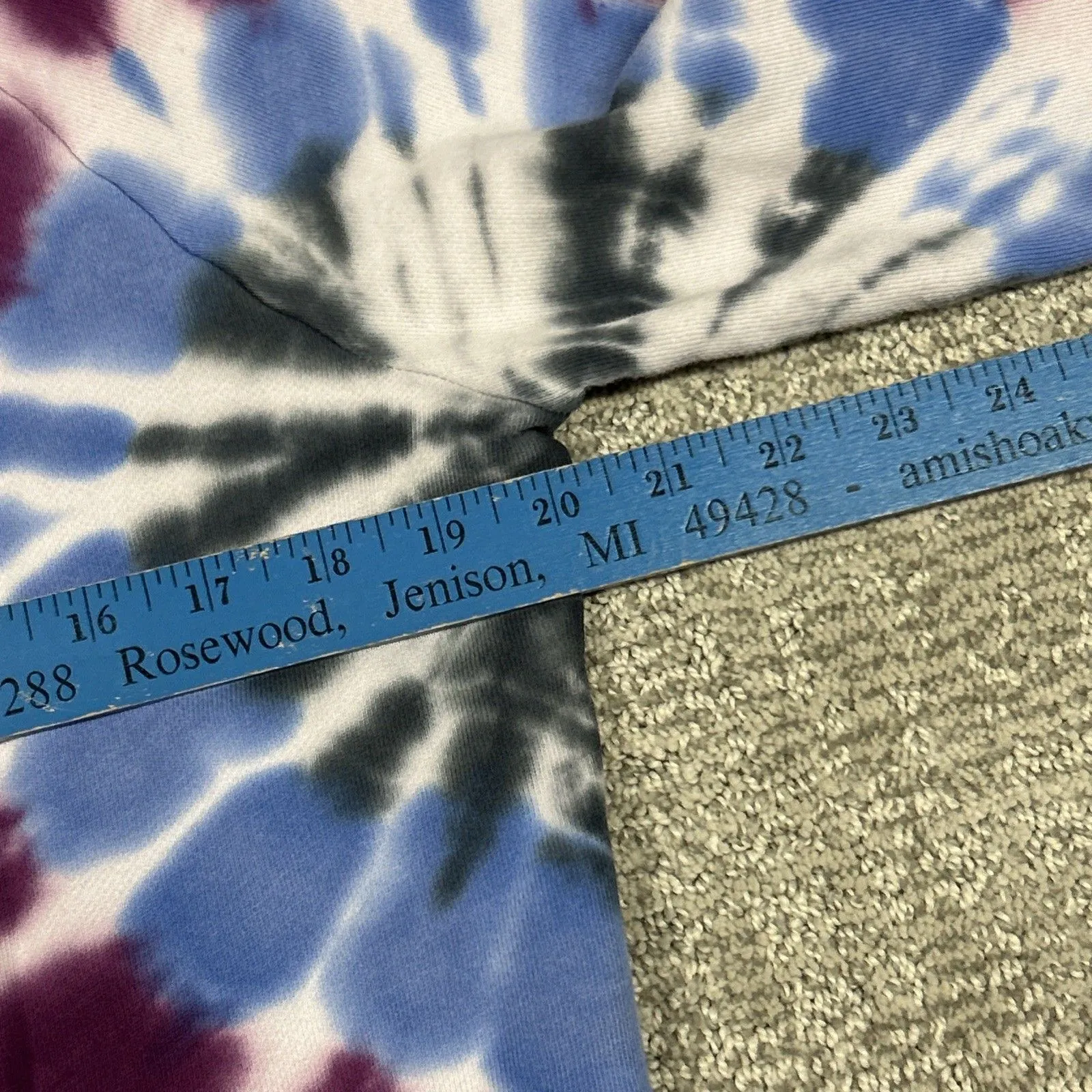 NSF Soul Cycle Hoodie Womens Medium Tie Dye Sweatshirt Pink Purple USA Cotton - Image 6