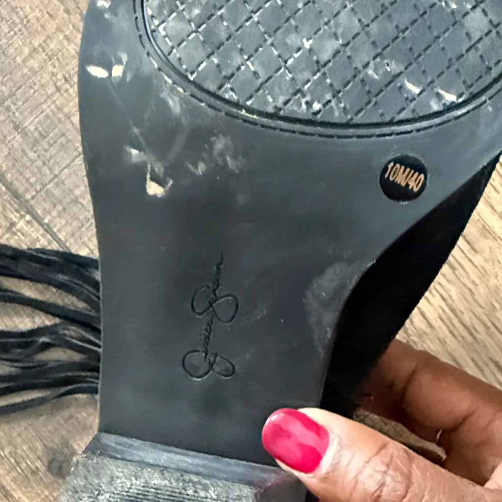 Jessica Simpson Black Suede Ankle Boots Size 10 - Image 3