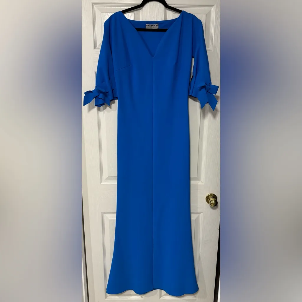 Chiara Boni La Petite Robe Italy Vibrant Blue Maxi Dress Size 14 - Image 3