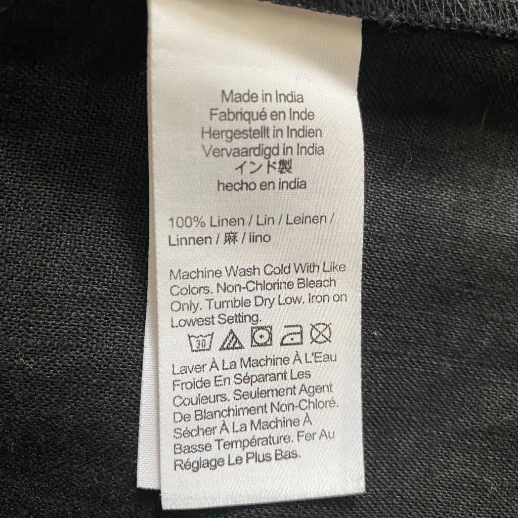 Madewell Goldie Mini Dress Black 100% Linen Women's Size 4  Minimalist A-line - Image 4