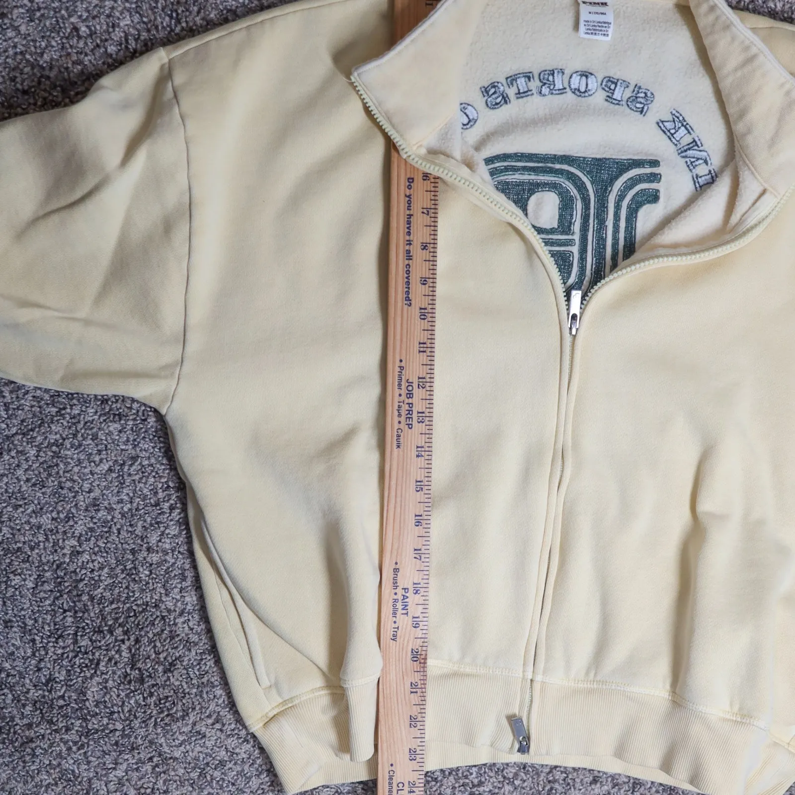 PINK Victoria's Secret Yellow Ivy Fleece Full Zip Sweatshirt Campus Women's M - Image 8