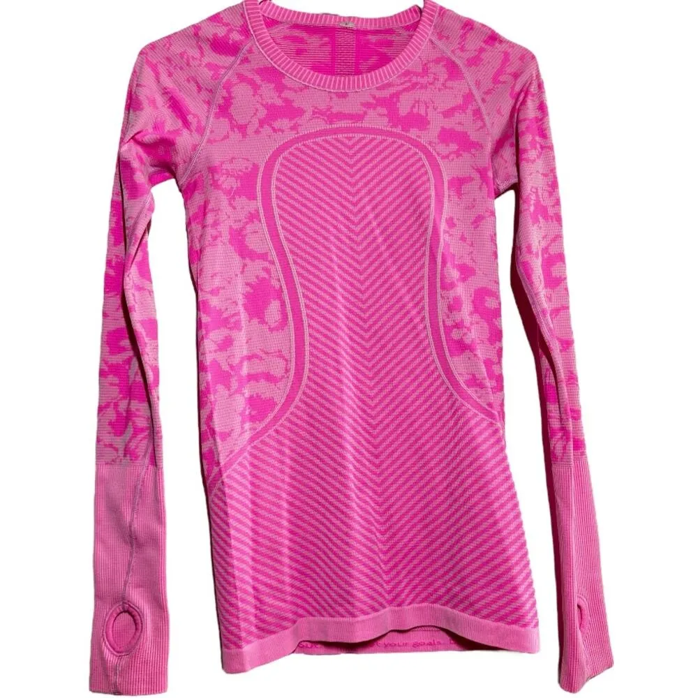 Lululemon Swiftly Tech Long Sleeve Crew Seamless Heathered Raspberry Glo Light 4 - Image 2
