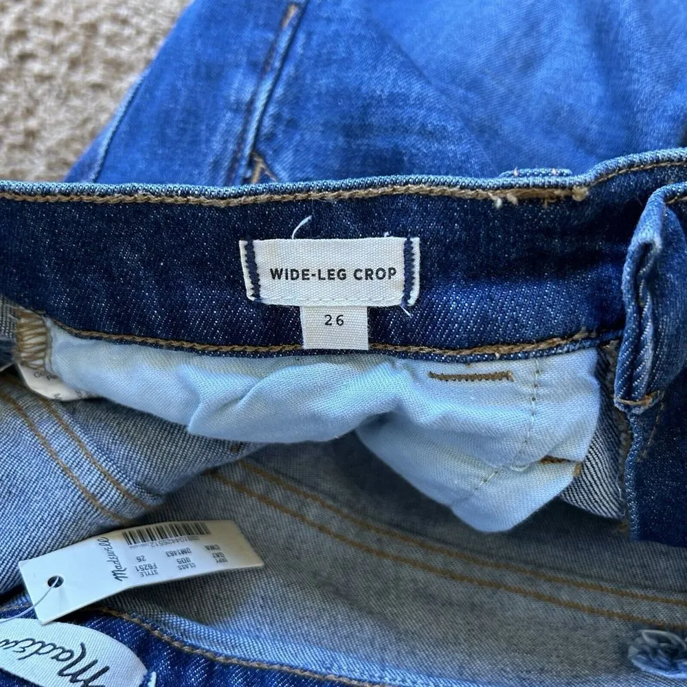 Womens Wide Leg Crop Jeans Size 26 X 23.5 F6251 Denim High Rise - Image 5