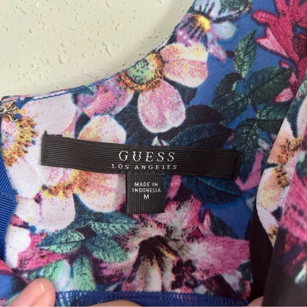 Guess Sweetheart Neckline Floral Tank Top Crop Top Back Zipper Medium - Image 3
