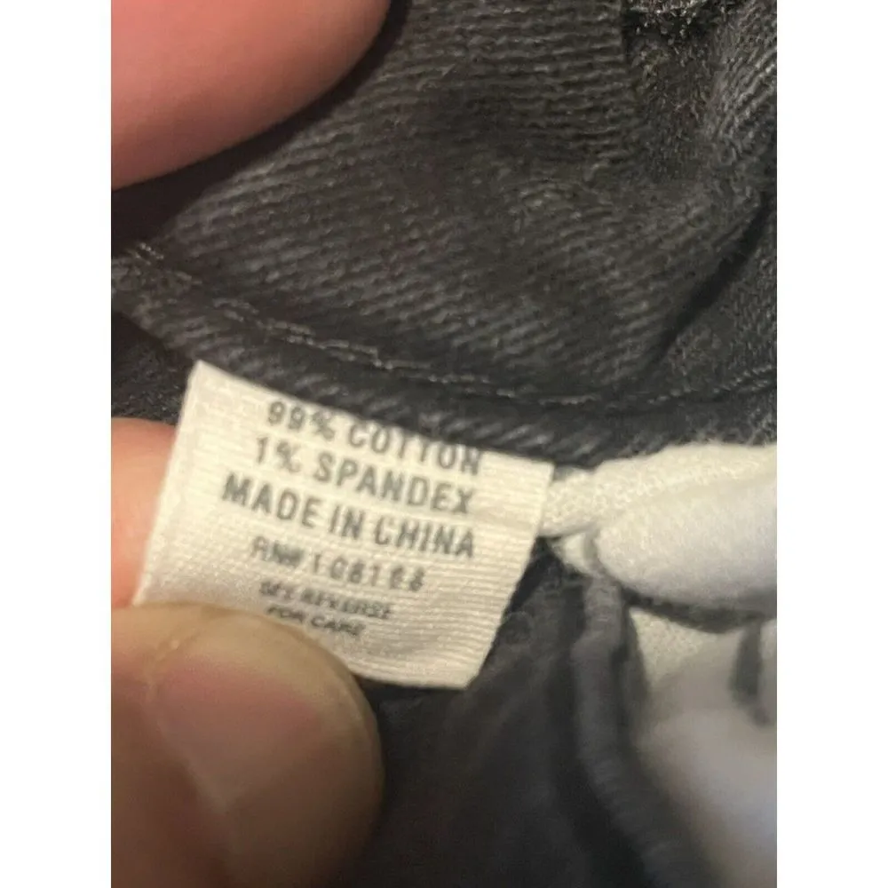 Rsq Jeans Denim Hampton MIDI Cuff Shorts Women's Size 1 Black Short Distressed - Image 5