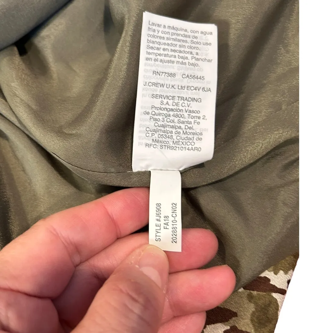 NWT J.CREW Brown Green Leopard Animal Camo Print Surplice Neck Wrap Dress SMALL - Image 11