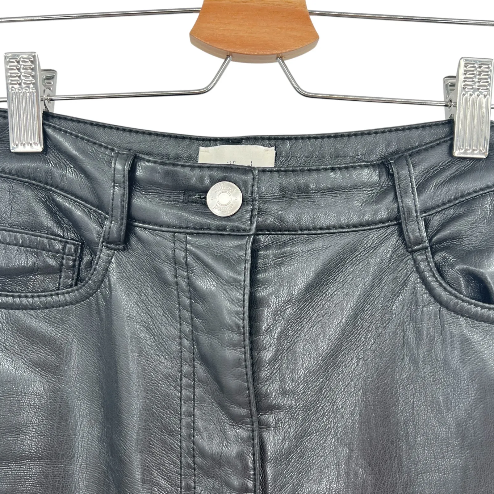 Aritzia Wilfred The‎ Melina Pant Faux Vegan Leather High Waist Black Size 0 - Image 5