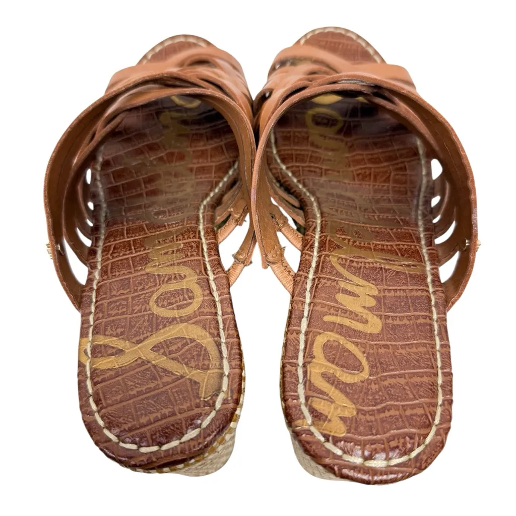 Sam Edelman Devon Strappy Wedge Sandal Saddle Leather Woven Espadrille Size 8.5 - Image 11