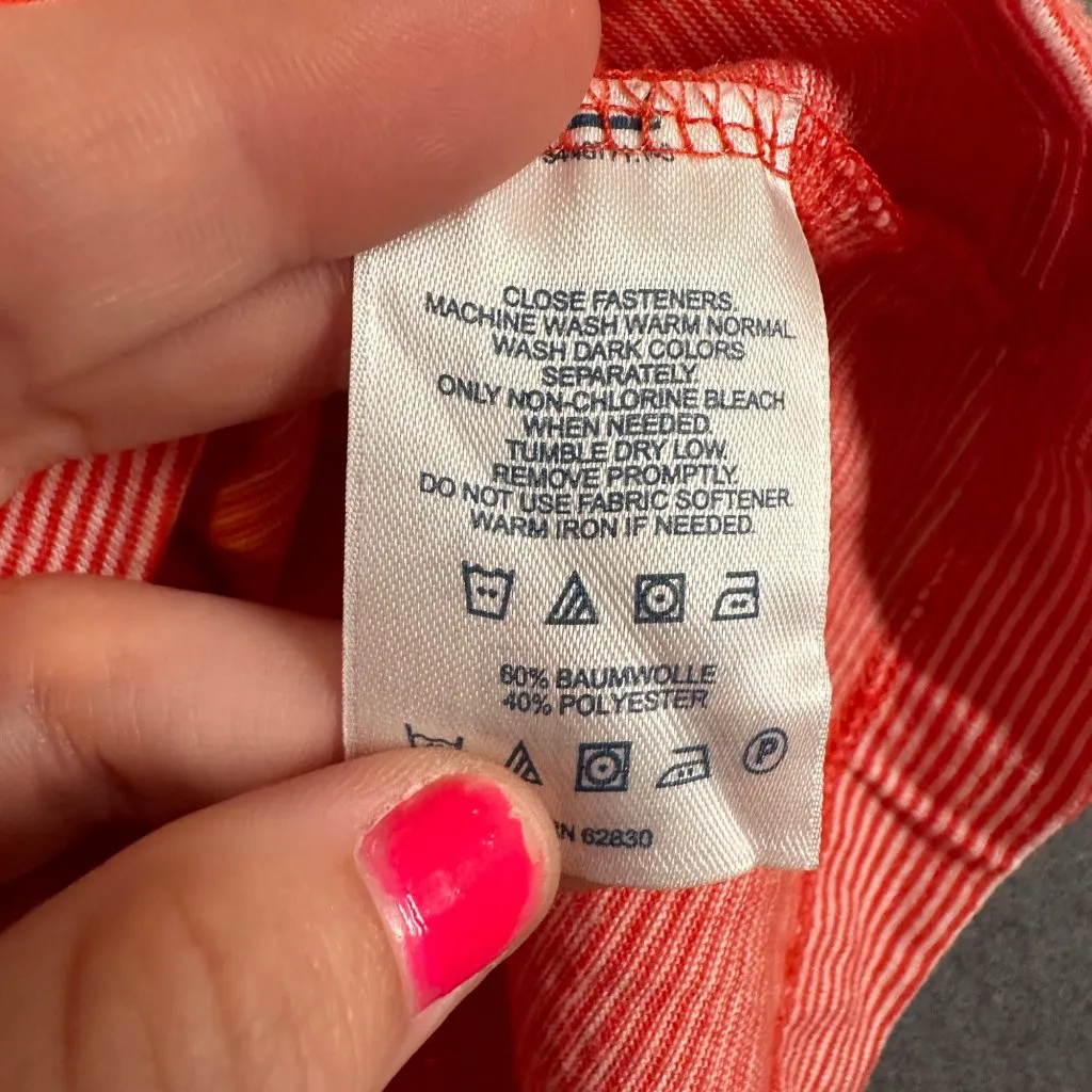 Vtg Lands' End Womens M 10-12 Red Striped Scoop Neck Short‎ Sleeve Tee T-shirt - Image 9