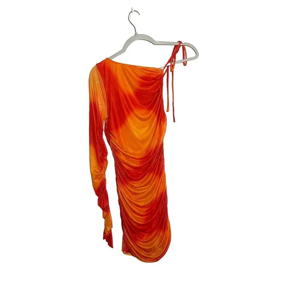 Camila Coelho Seri Mini Dress Orange Tie Dye Bodycon Size XS Revolve - Image 4