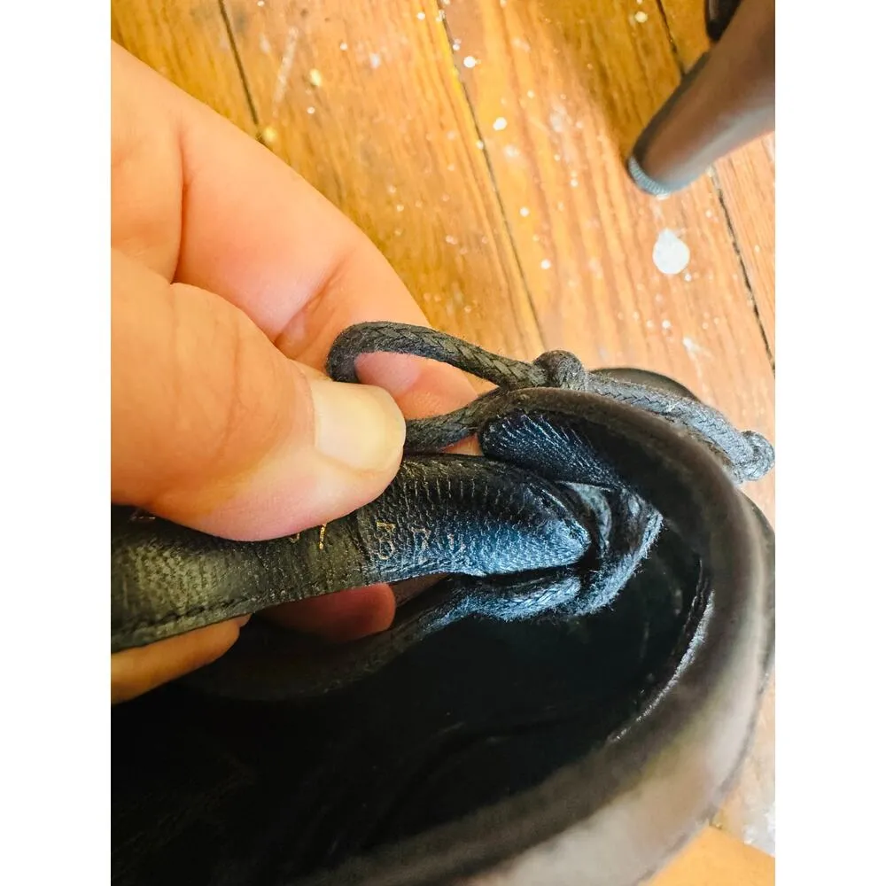 YSL Women's Black Hortense Leather Lace - Image 4