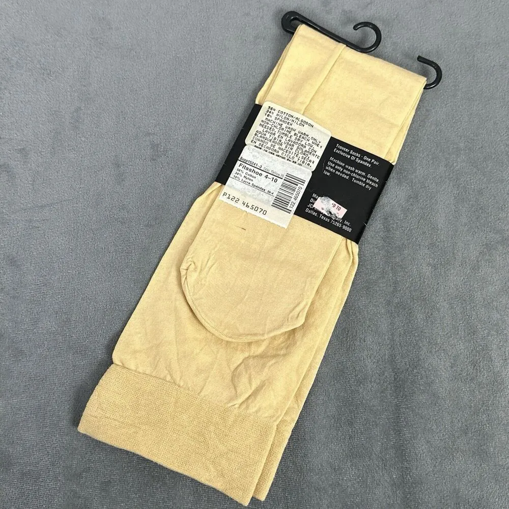 Vintage Jcp Great Feet Trouser Socks Yellow New NOS Women's 4 - Image 4