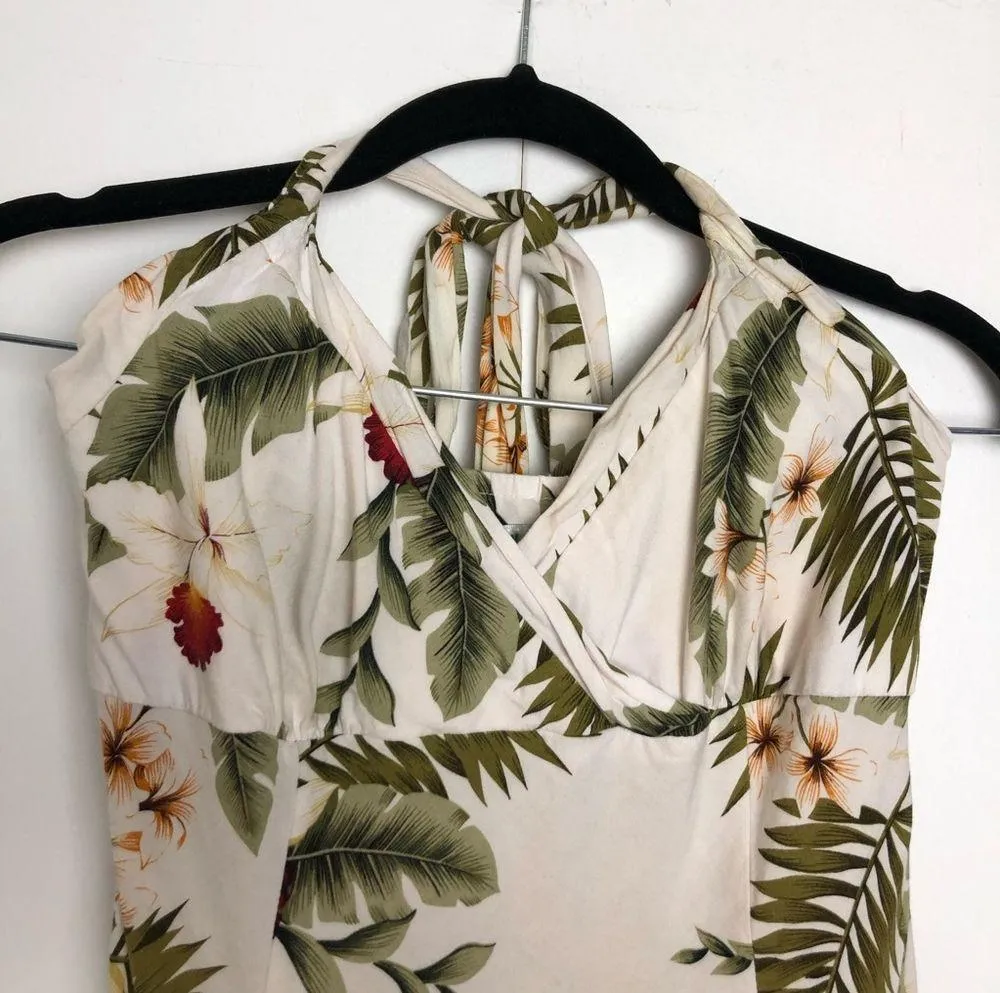 Two Palms Hawaiian Palm Print Halter Dress - Image 2