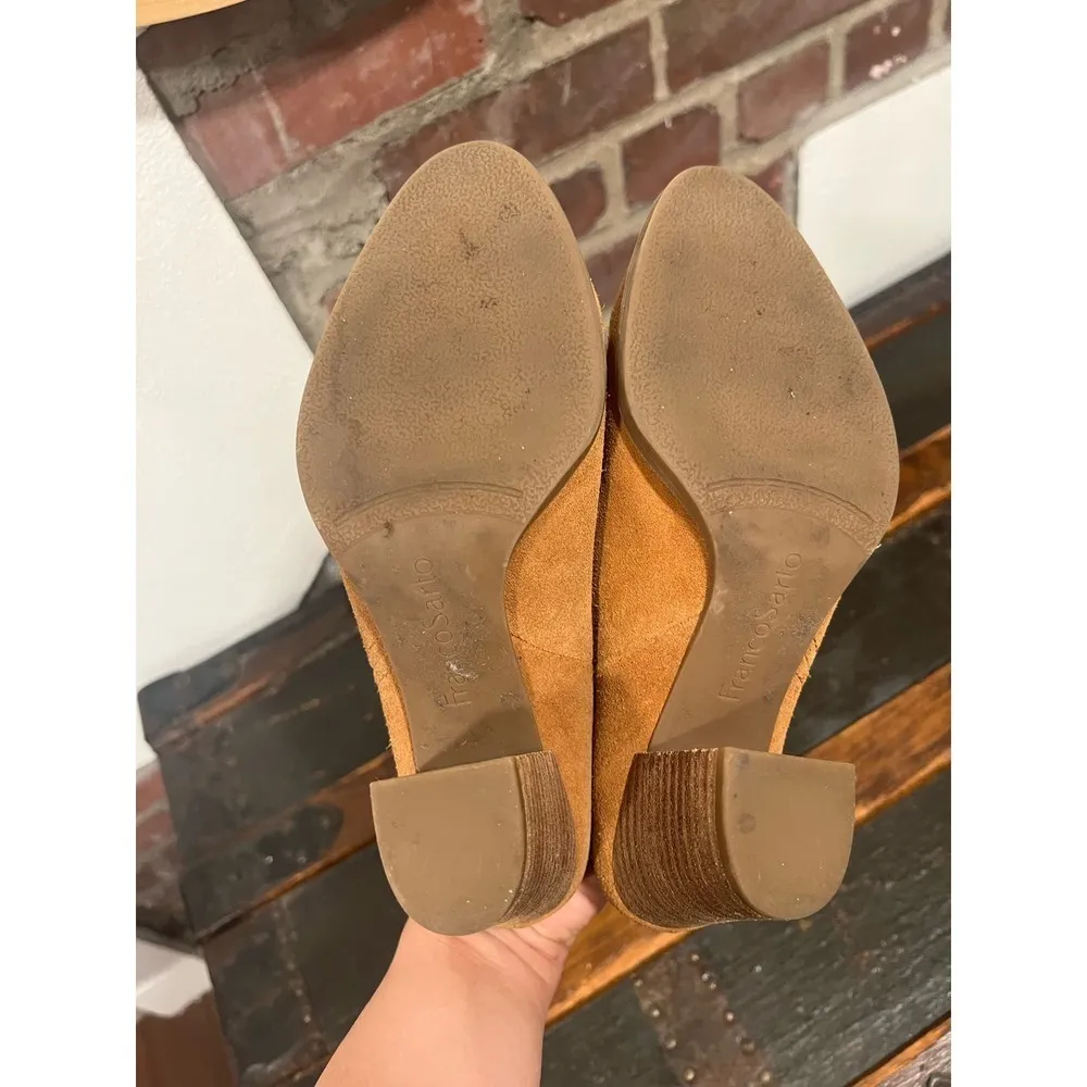 Franco Sarto Denzel Suede Stack Heeled Mules SIZE 7.5 - Image 6