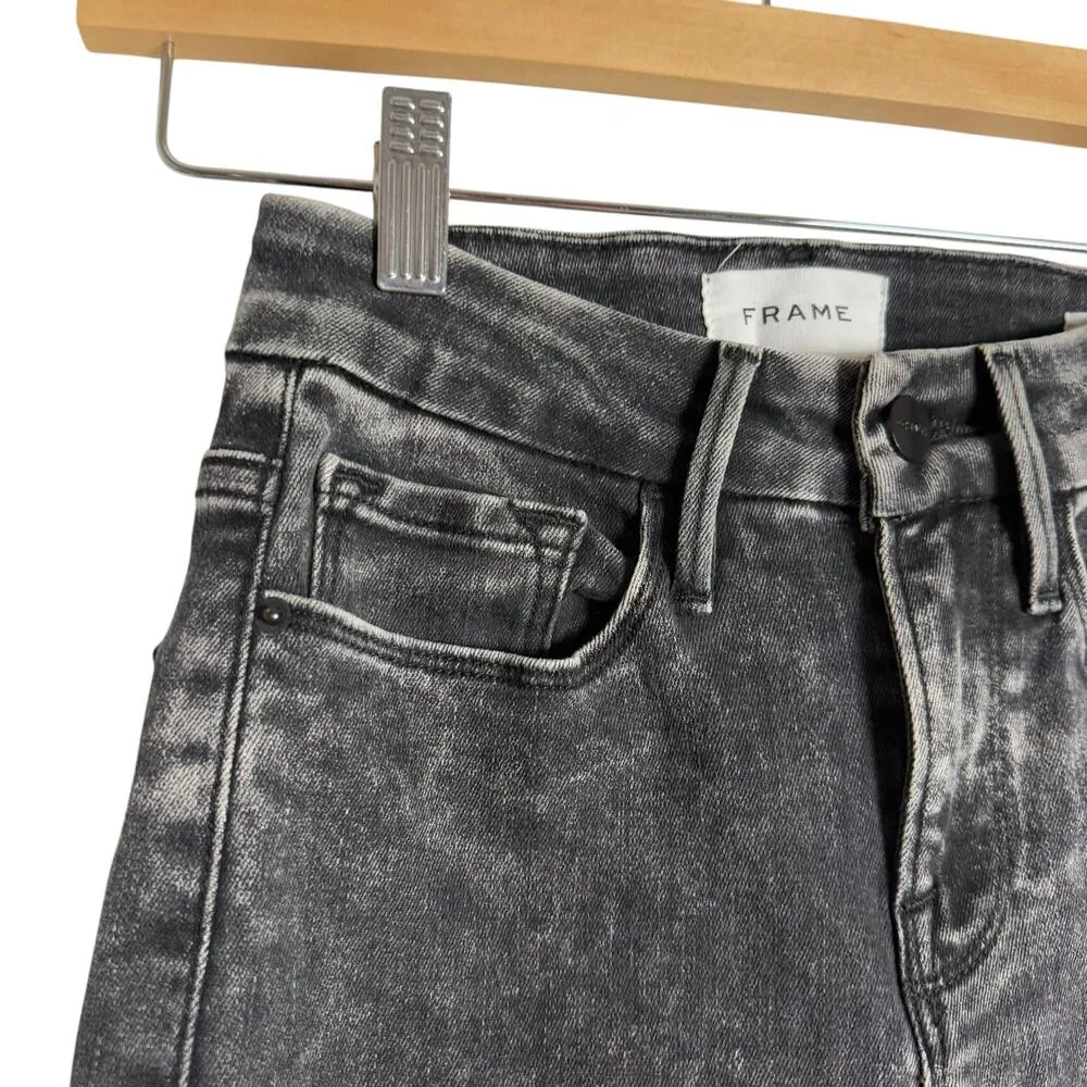 Frame Le Crop Mini Boot Cut Jean in Rockstar Black Acid Wash Size 23 - Image 5