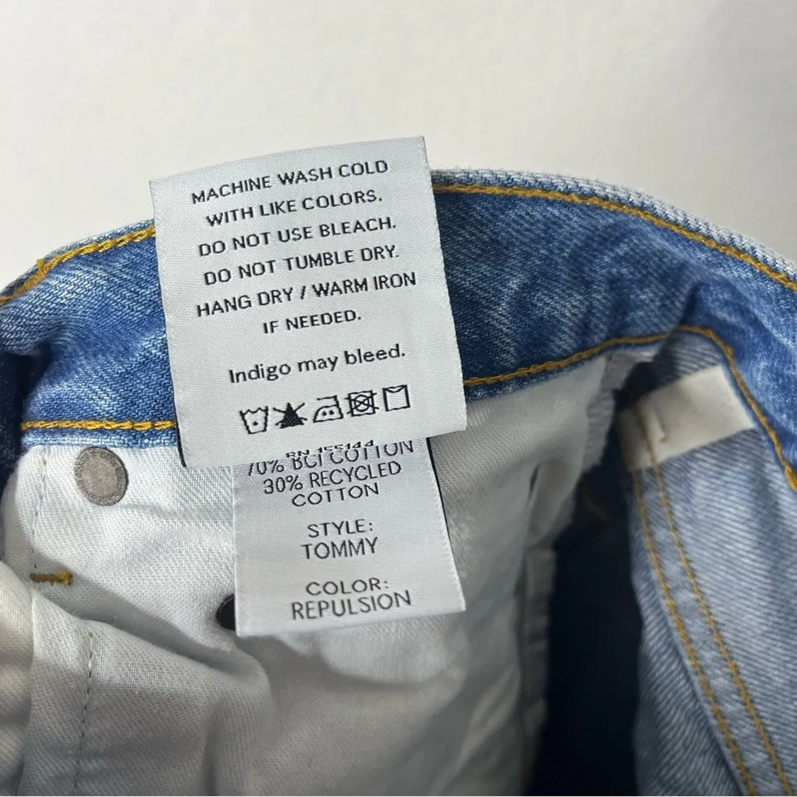 Boyish by Her Tommy High Rise Straight Leg Distressed Jeans Repulsion Wash 25 - Image 13