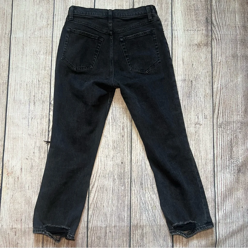 Abercrombie & Fitch Womens 27‎ Faded Black Ultra High Rise Straight Ankle Jeans - Image 10