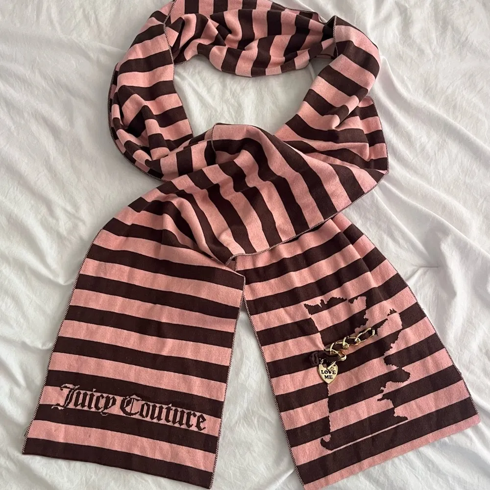 Juicy Couture Y2K Pink & Brown Women’s Striped Scotty Scarf​ - Image 5