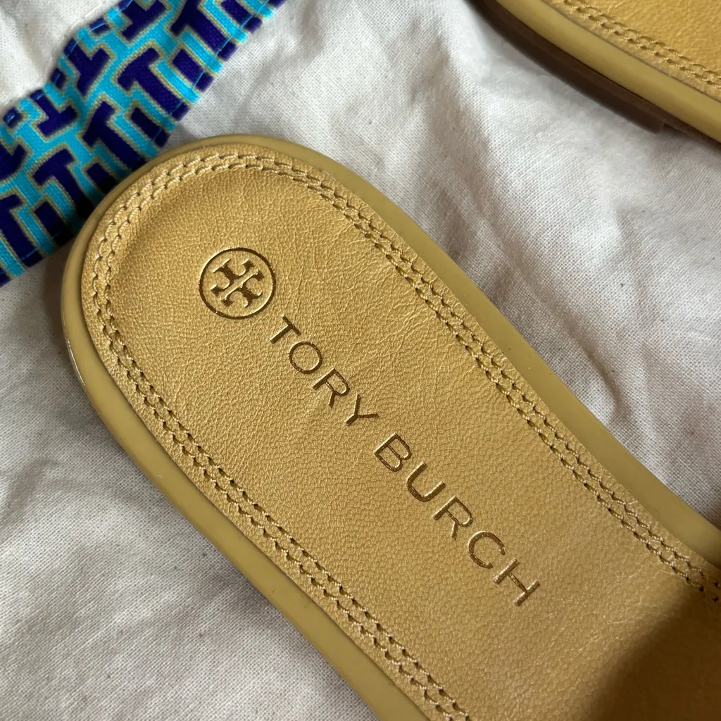NWOB Tory Burch ELEANOR SLIDE in Cornbread Yellow Size 8.5 - Image 8