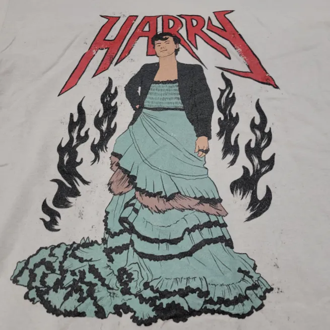 Harry Styles Shirt Size Large By Gildan Harry Graphic Tee Graphic Print T-Shirt Beige Shirt Unisex T-shirt  - Image 3