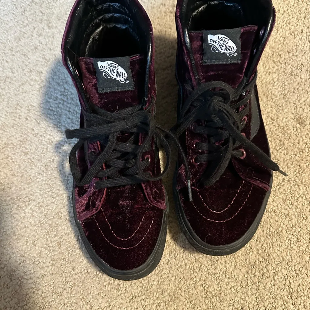 Vans hi top Sk8 sneakers purple velvet 7.5 - Image 3