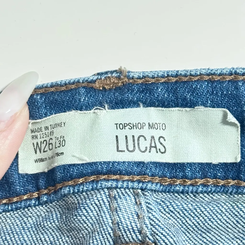 Topshop Moto Lucas Stretch Denim Jeans Medium Wash - Image 3