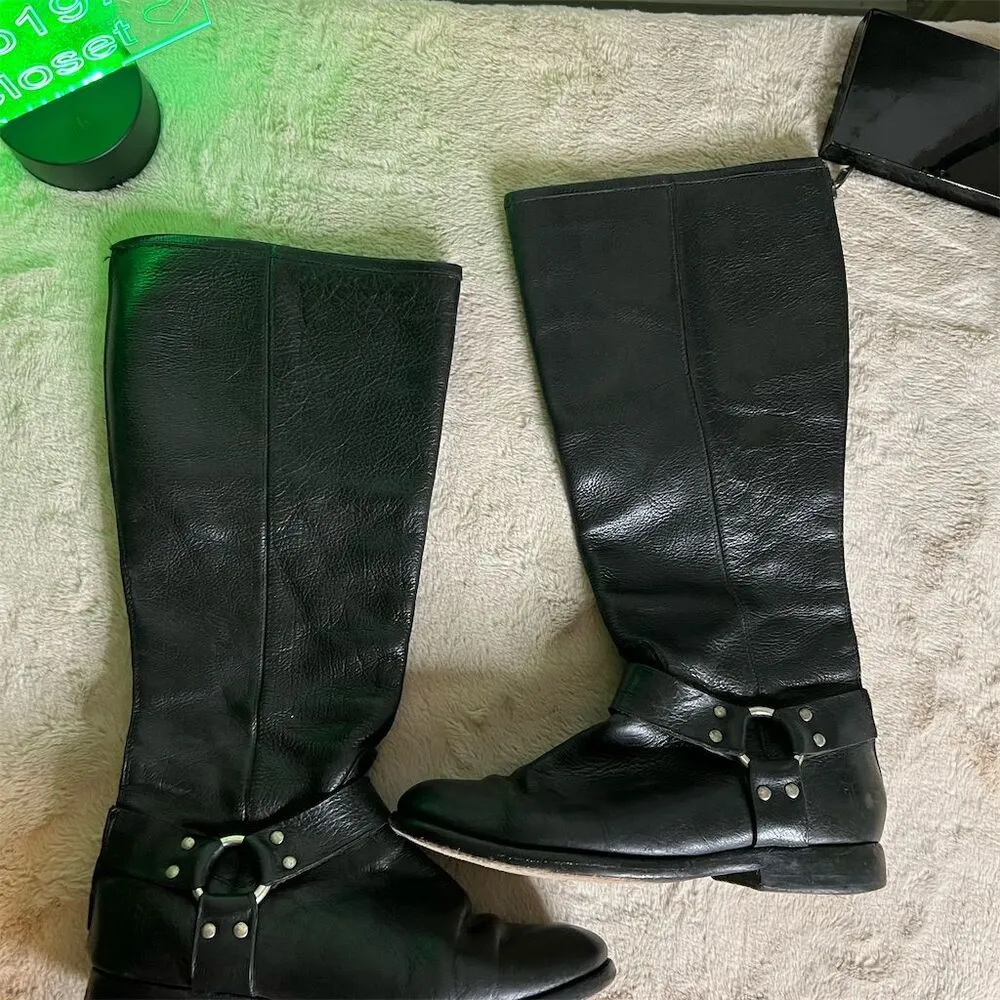 Frye Women's Phillip Harness Tall Riding Boots Black Size 8 B - Image 2