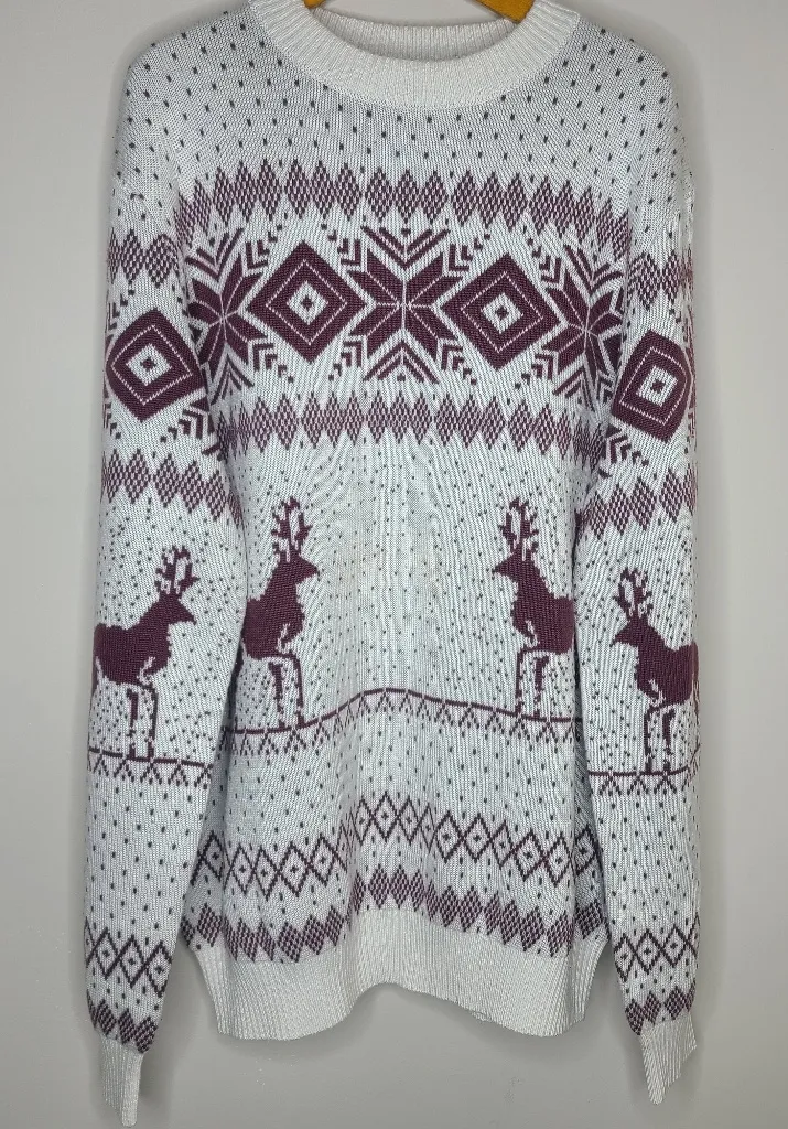Tipsy Elves Christmas Sweater Ugly Sweater Reindeer Size Large Unisex - Image 1