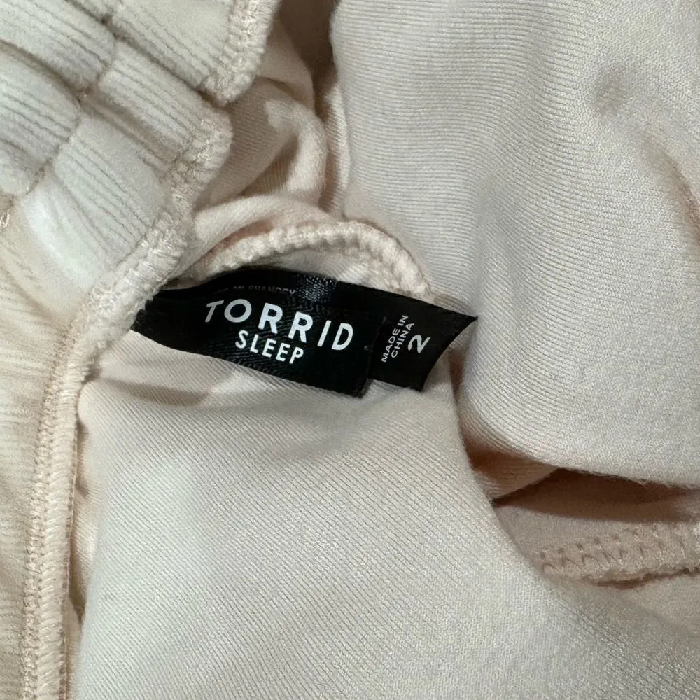 Torrid Sleep Cream Velour Pants Pajama Loungewear Women’s 2XL - Image 2