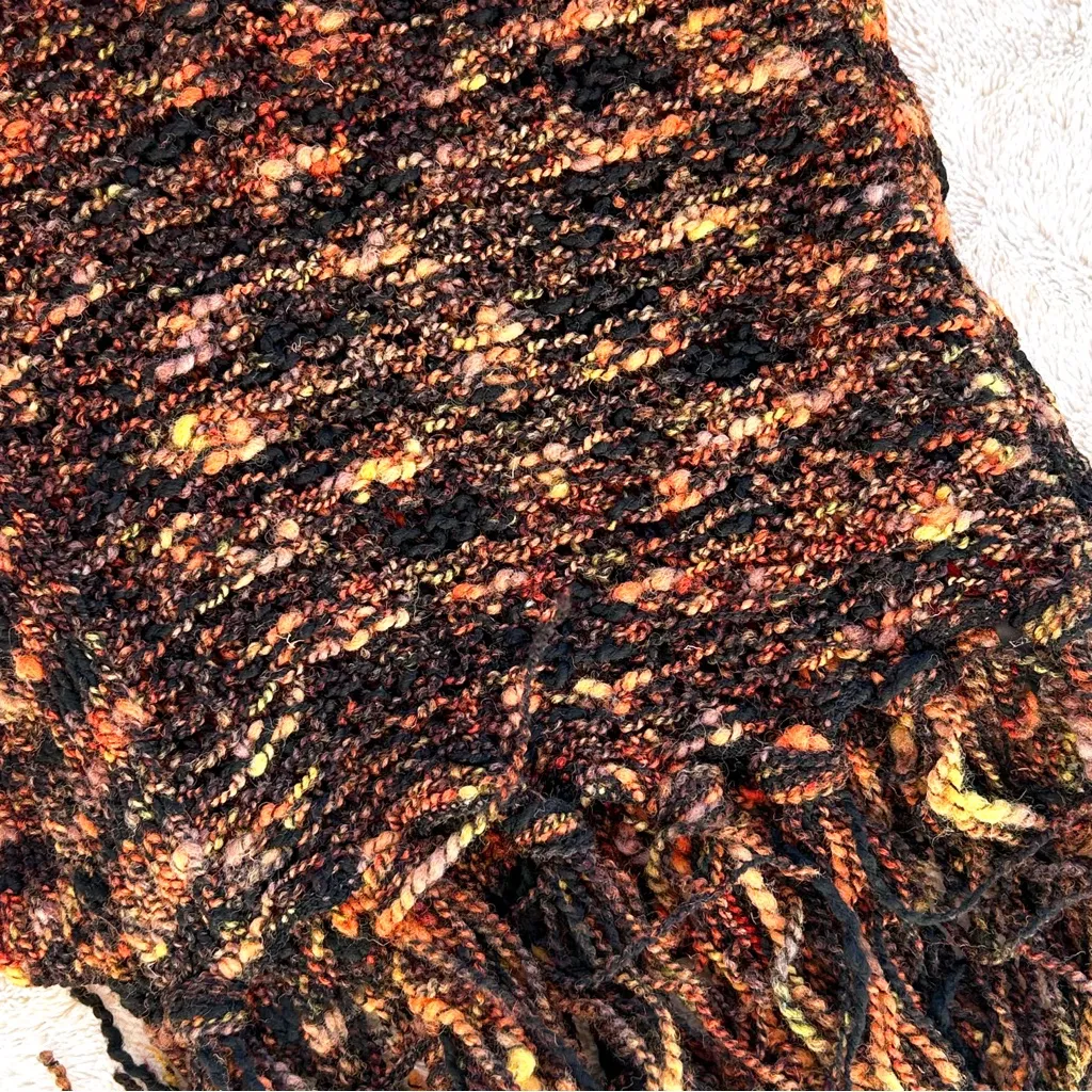 Missoni Foulard Variegated Knit Scarf with Fringe Wool Blend made in Italy - Image 6