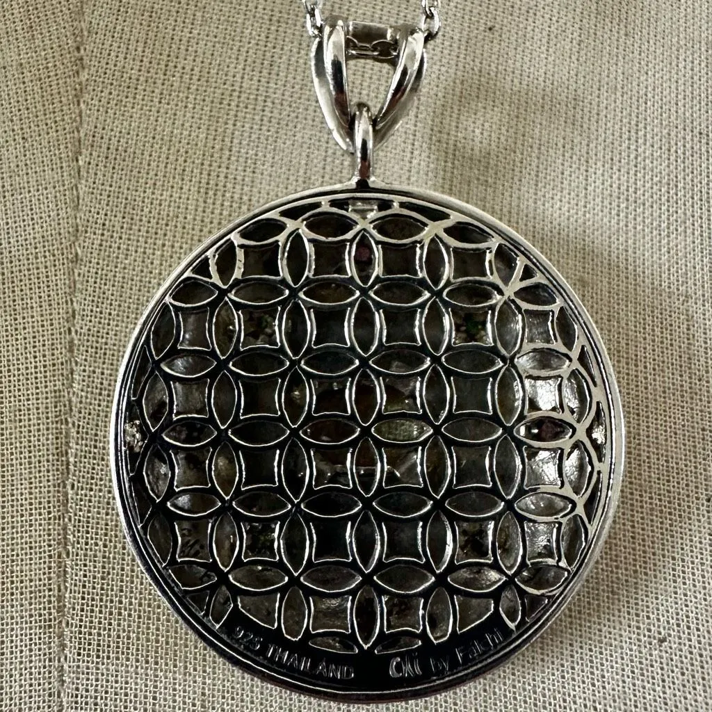 Chi by Falchi Sterling Prasiolite, Amethyst & Peridot Enamel Pendant Necklace - Image 5