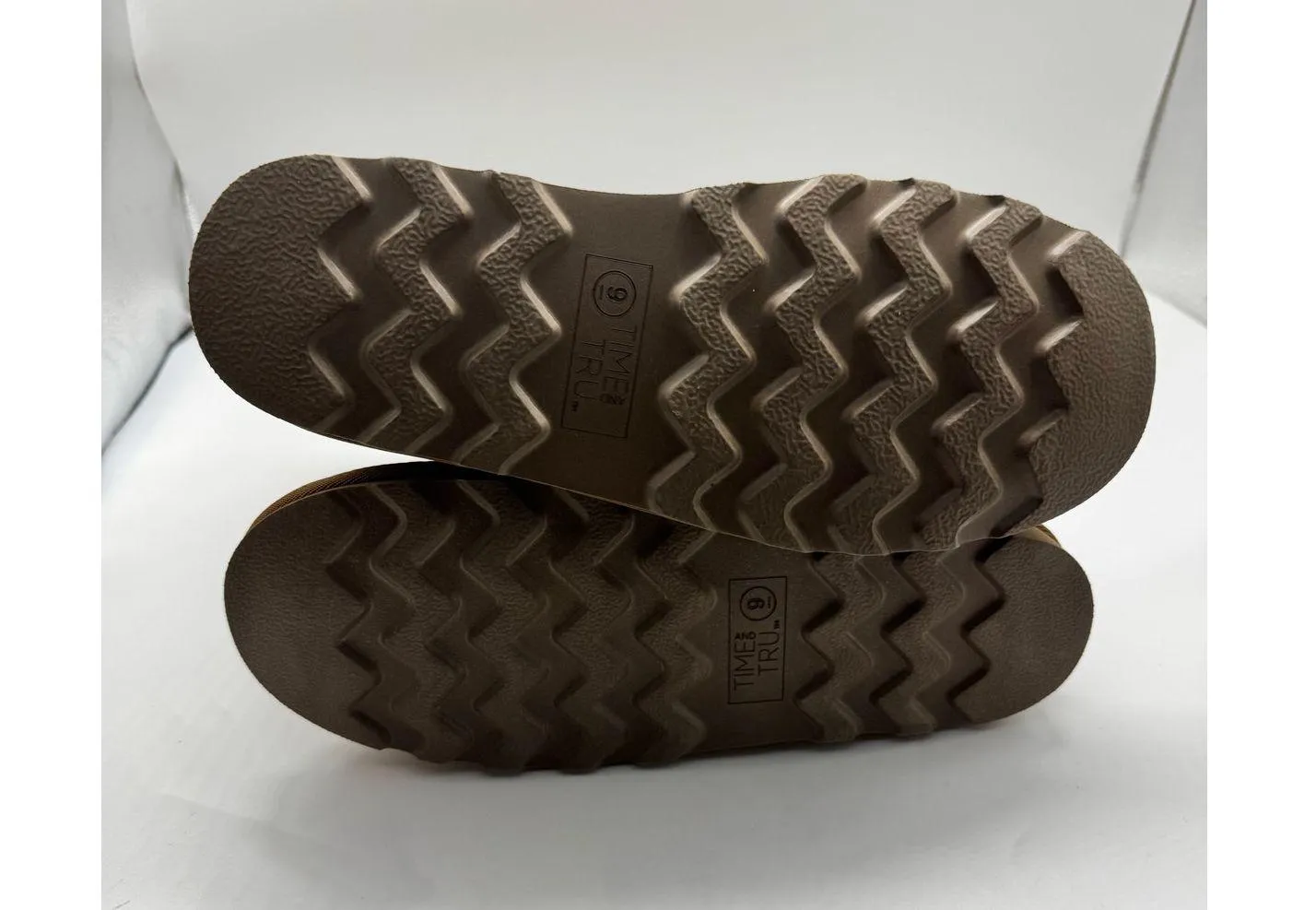 Time & Tru Tan Sherpa Lined Faux Suede Winter Mid Calf Boots Womens Size 9 NWOT - Image 7