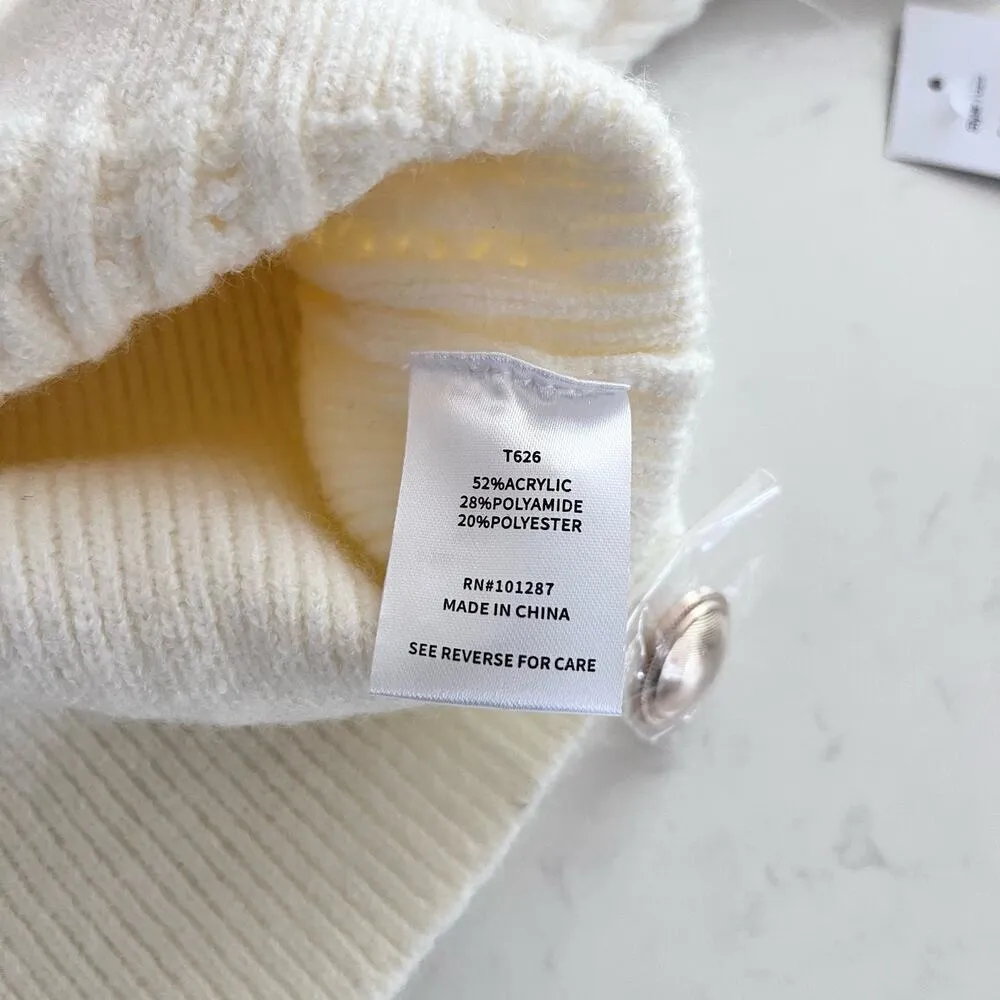 Alexia Admor Hazel Ivory Cable Knit Button Front Cardigan Sweater Size XL NWT - Image 8