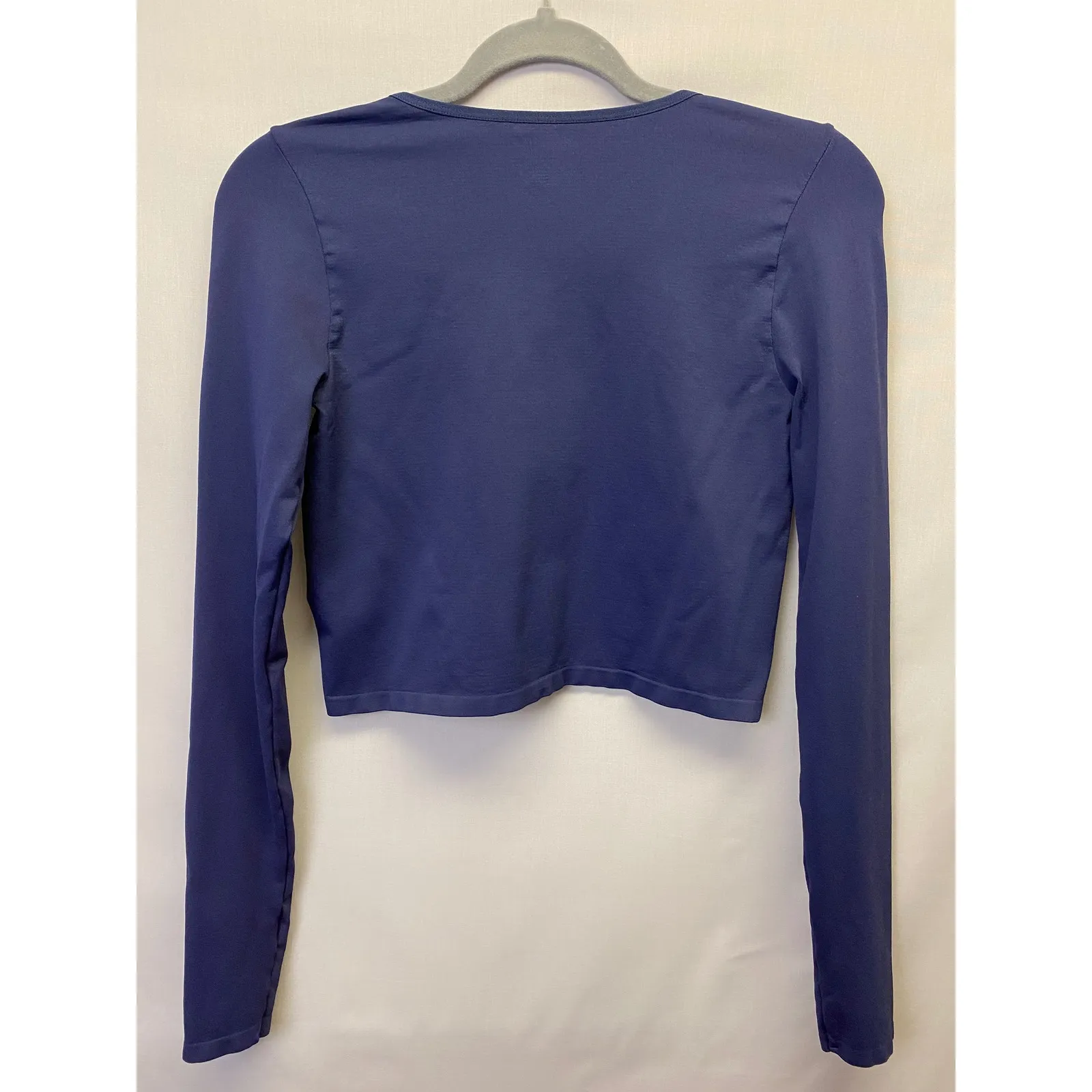 Contour by PacSun Navy Blue Long Sleeve Crop Top Scoop Neck Stretch Women's M Size M - Image 5