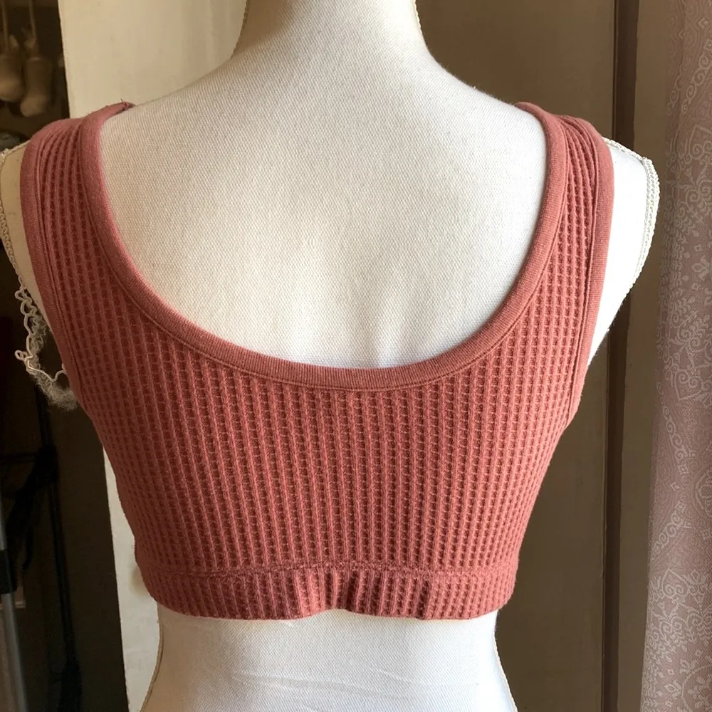 Waffle Knit Bralette Pink Size M - Image 5