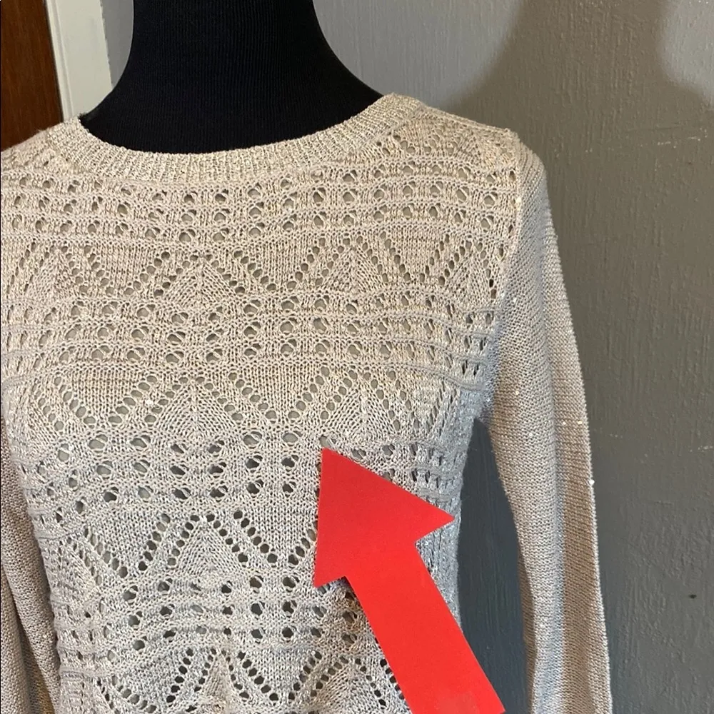 Milano Beige long sleeve top size S Tan - Image 11