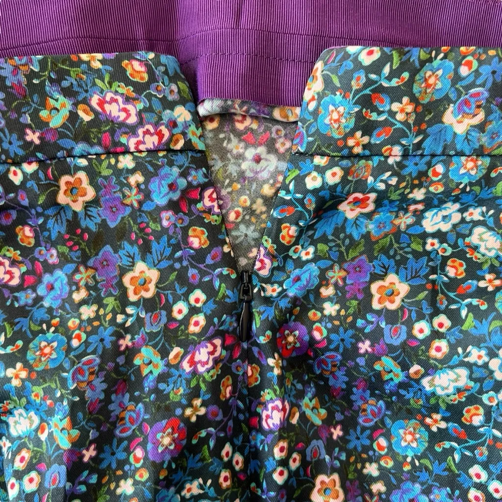 Sandro  Donelo Satin Floral Print Flare Pants Size FR 38/ Medium - Image 9